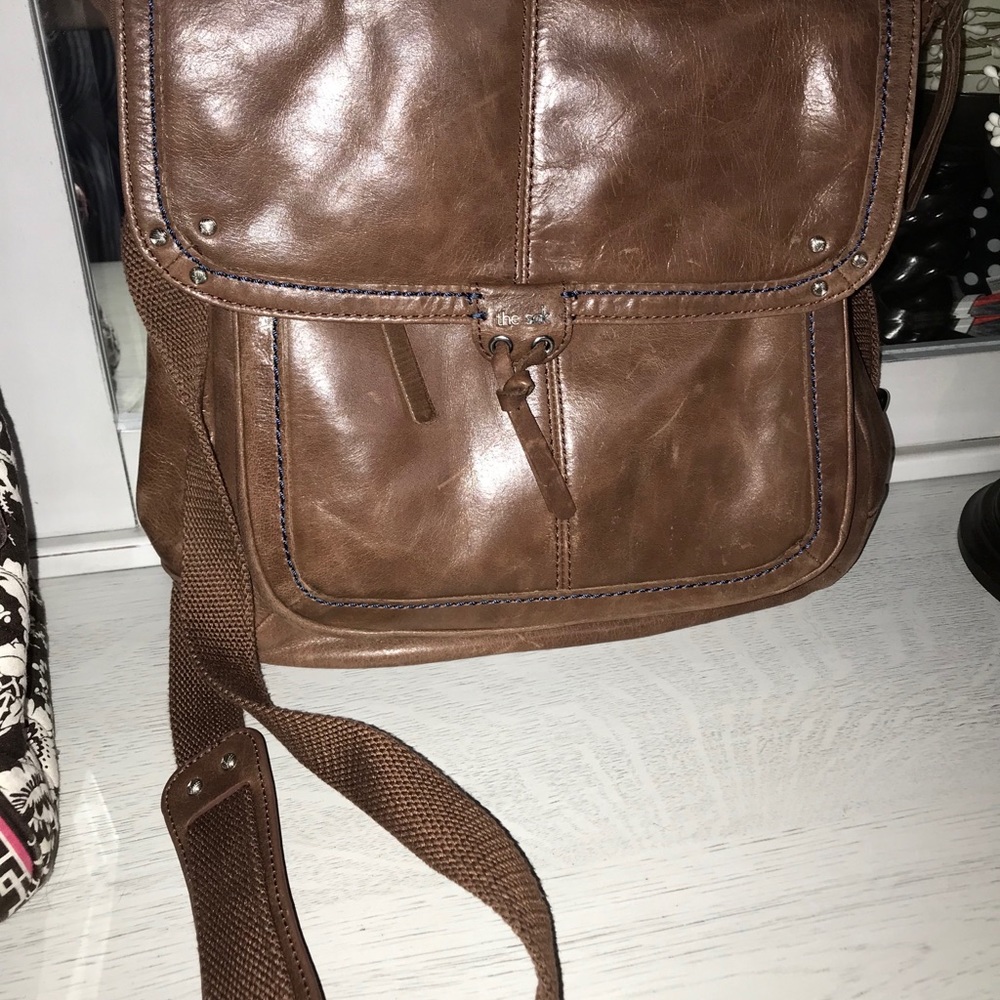 Brown convertible backpack crossbody